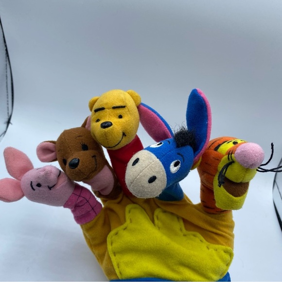Disney Winnie The Pooh Hand Puppet Plush Tigger Roo Piglet Eeyore Vintage Rare - Picture 1 of 8